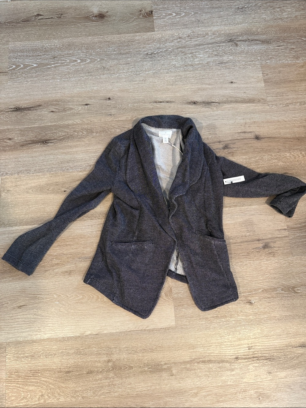 Caslon black & white Open-Front Knit Blazer